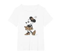 Disney Minnie Mouse Cheetah Print Outfit Maglietta, Donna plus-size, Bianco, 2X