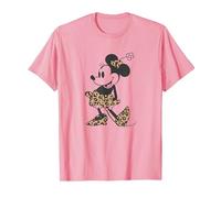Disney Minnie Mouse Cheetah Print Outfit Maglietta, Uomo, Rosa, M