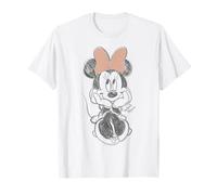 Disney Minnie Mouse Classic Sketch Cute Vintage Portrait Maglietta
