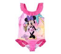 Disney Minnie Mouse Costume da bagno con volant per ragazze - Costume da bagno per bambini rosa, Colore: rosa., 134 cm-140 cm