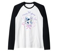 Disney Minnie Mouse & Daisy Duck Friend Heart Coquette Style Maglia con Maniche Raglan