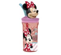 Disney Minnie Mouse Eletric Bicchiere 3D con Figurina e Cannuccia Bambini