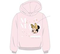 Disney Minnie Mouse - Felpa con cappuccio per bambine con cappuccio, con cerniera, taglia 104-152 cm, calda idea regalo, Rosa/felpa con cappuccio, 140