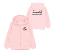 Disney Minnie Mouse - Felpa con cappuccio per bambine con cappuccio, con cerniera, taglia 104-152 cm, calda idea regalo, Colore: rosa., 104