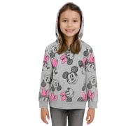 Disney Minnie Mouse Felpa con cappuccio per bambine - Felpa con cappuccio e felpa grigio/rosa, grigio/rosa, 134 cm-140 cm