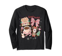 Disney Minnie Mouse Holiday Gingerbread Christmas Collage Maglia a Manica