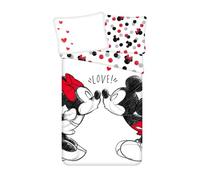 Disney Minnie Mouse in Love Partner, biancheria da letto, federa per cuscino Micky, per 135 x 200 cm