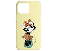 Disney Minnie Mouse in Orange & Green Color Trend Bow Pose Custodia per iPhone 16 Pro Max