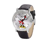 Disney Mickey Mouse - Orologio analogico al quarzo con lancette articolate, per adulti, Argento/Nero/Argento, Orologio al quarzo