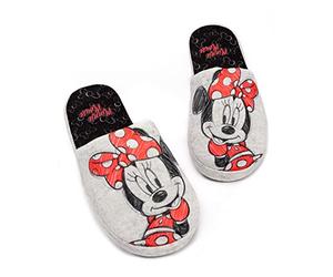 Disney Minnie Mouse Pantofole da donna Slip-on Scarpe Grigio Grigio