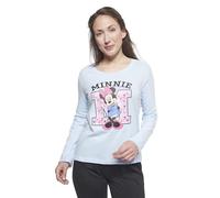 Disney Minnie Mouse Pigiama da donna - Pigiama a maniche lunghe con pantaloni blu/nero