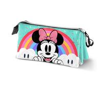 Disney Minnie Mouse Rainbow-Astuccio Triplo, Turchese, 23 x 11 cm, Capacità 1 L