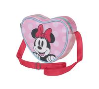 Disney Minnie Mouse Ribbon-Borsa a Tracolla Cuore Casual, Rosa, 21 x 15,5 cm