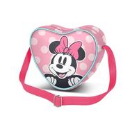 Disney Minnie Mouse Ribbon-Borsa a Tracolla Cuore Casual, Rosa, 21 x 15,5 cm