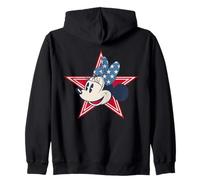 Disney Minnie Mouse rossa bianca e blu retrò americana Felpa con Cappuccio
