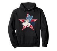 Disney Minnie Mouse rossa bianca e blu retrò americana Felpa con Cappuccio