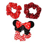Disney Set di 3 elastici per capelli Minnie Mouse VE700362L Rosso e Nero