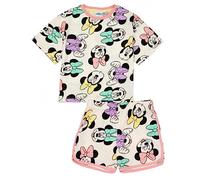 Disney Minnie Mouse Set Pigiama per Ragazze | T-Shirt e Pantaloncini Minnie Mouse per Bambini | Design giocoso di Minnie Mouse all-Over | Merce Ufficiale Accogliente Regalo da Salotto