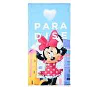 Disney Minnie Mouse Telo Mare, Asciugamano da Bagno, 70 x 140 cm, 100% Cotone, Blu con Stampa Paradise