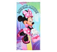 Disney Minnie Mouse Telo Mare, Asciugamano da Bagno, 70 x 140 cm, 100% Cotone, Multicolore (Vestito Rosa)
