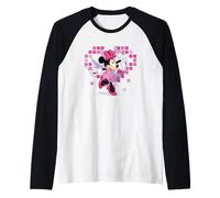 Disney Minnie Mouse Valentine's Day Cupid Pixel Heart Maglia con Maniche Raglan