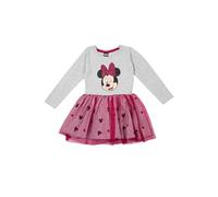 Disney Minnie Mouse - Vestito da bambina a maniche lunghe, grigio e rosa, grigio/rosa, 86-92 cm