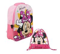 Disney Minnie Mouse Zaino e Borsa da Palestra per Ragazze, Design Zaino Scuola da Viaggio, Regalo per Bambina