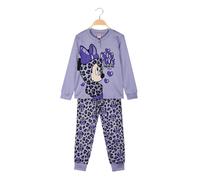 Disney Minnie pigiama lungo da bambina in cotone interlock - lilla