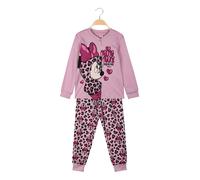 Disney Minnie pigiama lungo da bambina in cotone interlock - rosa