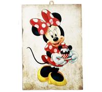 Disney Minnie Quadro Sagomato da Parete Serie Personaggi dei Cartoons Stampa su Legno 25x18 cm.