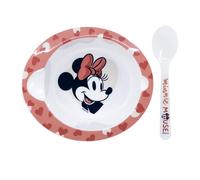 Disney Minnie Set Pappa per Microonde Piatto Fondo con Cucchiaio per Bambina