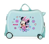 Disney Minnie Super Helpers Valigia per Bambini, Rigida in ABS, Chiusura a Combinazione Laterale, 4 Ruote, Bagaglio a Mano, Turchese