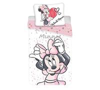 Disney Minnie White - Set di biancheria da letto in cotone, copripiumino 1 posto