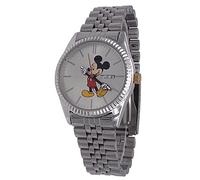 Disney MK8187 - Orologio analogico a 3 lancette con topolino classico, color argento, analogico, movimento al quarzo, Argento, Orologio analogico, movimento al quarzo