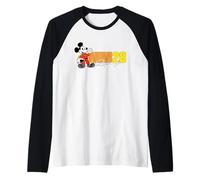 Disney MM28 Racing Mickey Mouse Race Car Driver Logo Maglia con Maniche Raglan