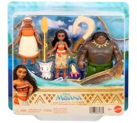 Mattel Disney Oceania - Set 3 Personaggi, Tre Mini Bambole Vaiana, Maui Il Semidio e Nonna Tala con Inclusi Anche Pua Il Maialino, Granchio e 2 Accessori Ispirati al Film, 3+ Anni, JLN21