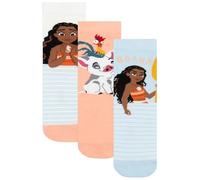 Disney Moana Calzini Bambina, Confezione Da 3 Con Vaiana, Pua E Hei Hei, Calzini Cotone Per Bambini, Calze Bambina