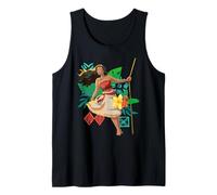 Disney Moana Floral Island Background Moana Leans From Rope Canotta