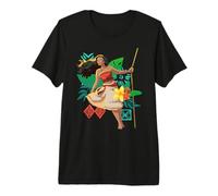 Disney Moana Floral Island Background Moana Leans From Rope Maglietta premium