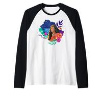 Disney Moana Follow The Stars Floral Night Sky Silhouette Maglia con Maniche Raglan