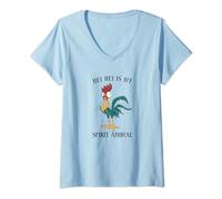Disney Moana Hei Hei Is My Spirit Animal Portrait Maglietta con Collo a V