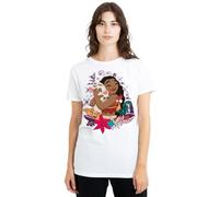 Disney Moana Pua Hei Hei Love T-Shirt Donna, Bianco, XL