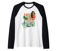 Disney Moana Pua Hei Hei & Moana Drawn Art Panel Portraits Maglia con Maniche Raglan