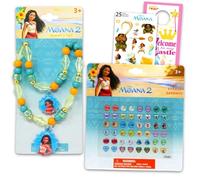 Disney Moana - Set di gioielli per ragazze con collana, orecchini adesivi, braccialetto, altro ancora, set di collana e braccialetto Moana per bambini