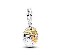Disney Moana Sterling Silver And 14k Gold Plated Dangle with 0.012 CT TW G-I VS+ Round Brilliant Very Good Cut Lab-Grown Diamond