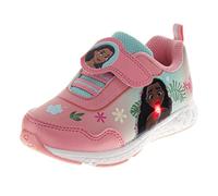 Disney Moana Tangled Little Mermaid Girls Princess Ariel Moana Rapunzel Slip On LED Light Up Sneaker (Taglia: 6-10 Bambini/11-12 Bambini), Blu corallo., 12.0 cm