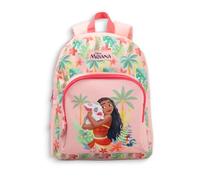 Disney Moana - Zaino rosa per ragazze, motivo floreale tropicale, con cinghie imbottite, tasca frontale con cerniera e scomparto principale, per il ritorno a scuola, con personaggi Merch