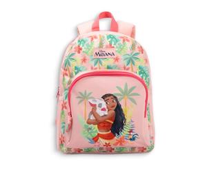 Disney Moana - Zaino rosa per ragazze, motivo floreale tropicale, con cinghie imbottite, tasca frontale con cerniera e scomparto principale, per il ritorno a scuola, con personaggi Merch
