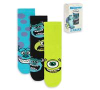 Disney Monsters Inc Multicolore Mike & Sully Calzini per polpaccio Set di 3 Uomi