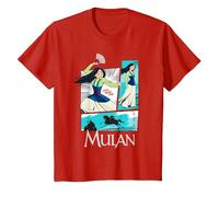 Disney Mulan Action Panels Maglietta, Bambini, Rosso, 4 anni